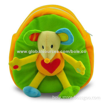School Backpack with Made of Plush Material, Sized 19 x 10 x 22cm, OEM Orders Welcomed